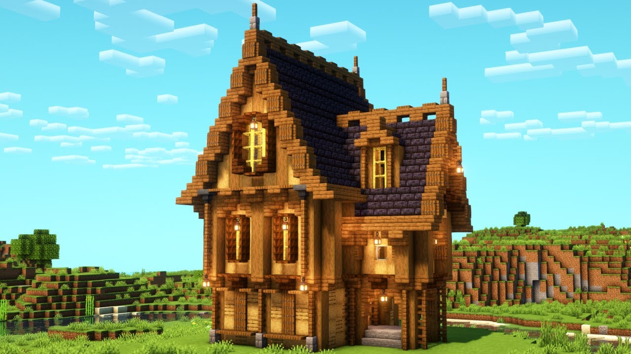 【マイクラ建築】簡単なファンタジーな家の作り方【Minecraft】【建築講座】