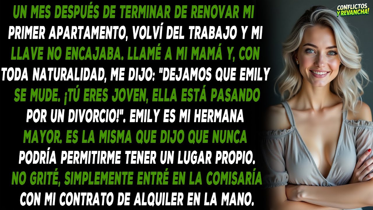 Mi mamá le dio mi piso a mi hermana mientras yo no estaba. Así que llamé a la policía.
