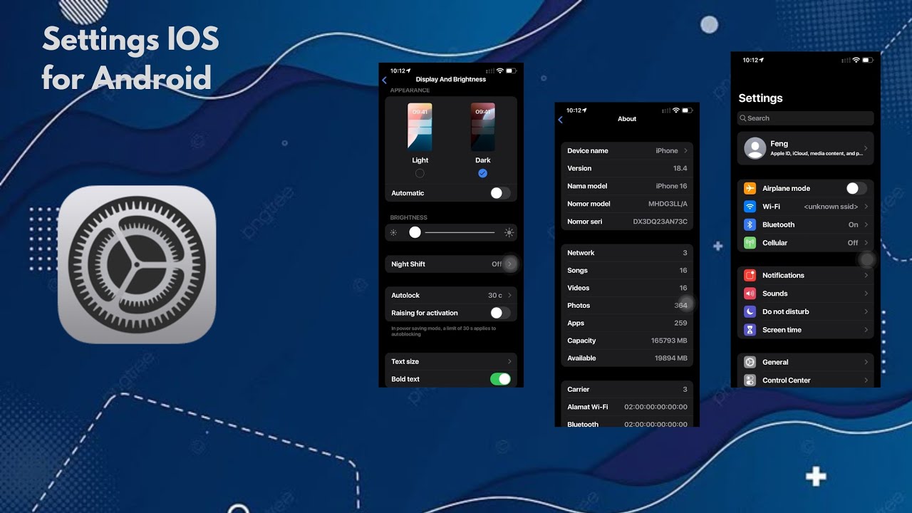 Settings IOS for android 