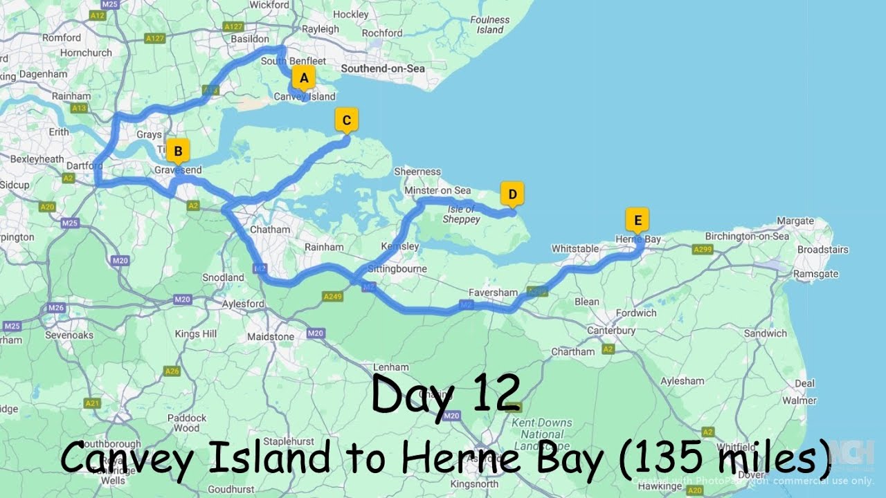 Day 12 - From Robert to William - Road Trip around the coast of Britain - Canvey Island to Herne Bay
