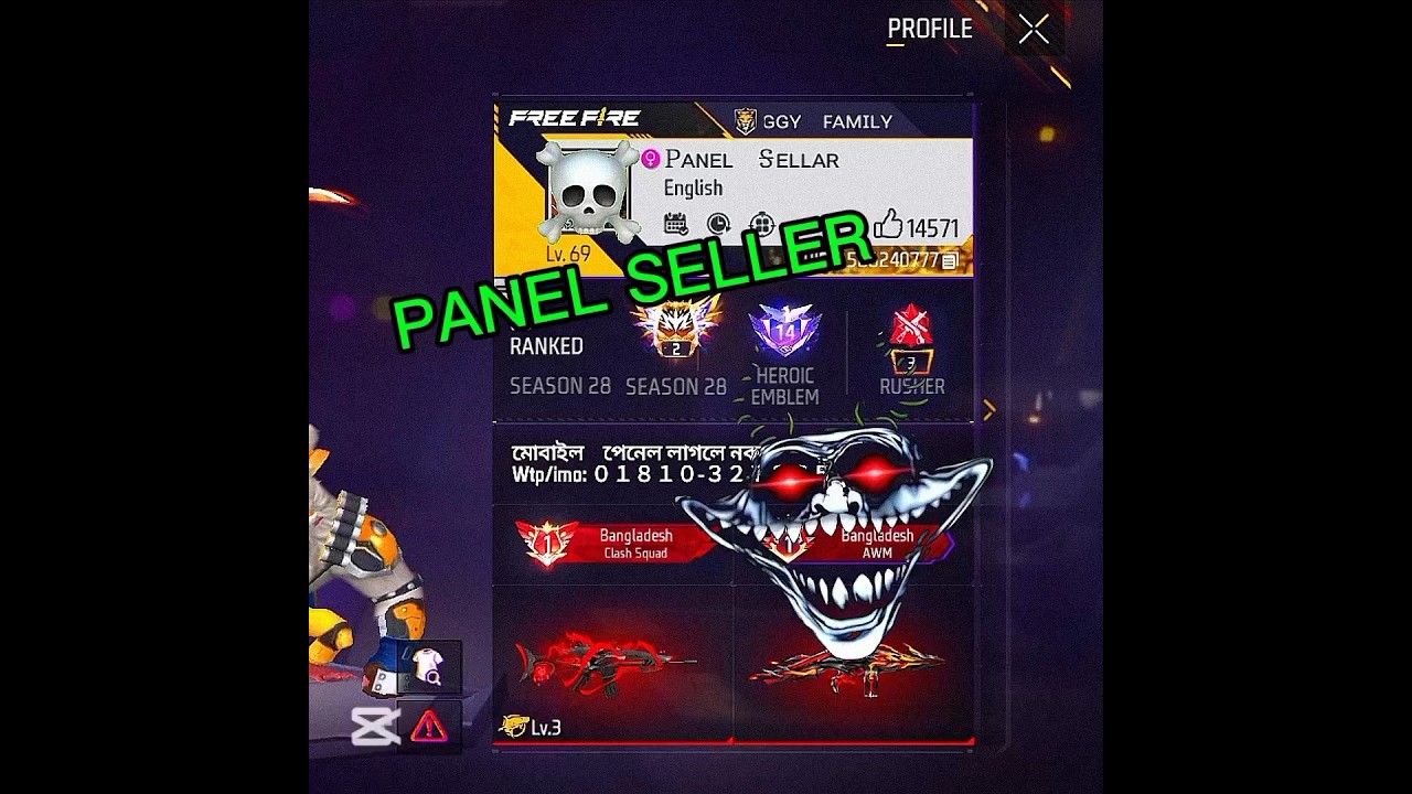 PANEL SELLER ☠️#shortfeed #freefire