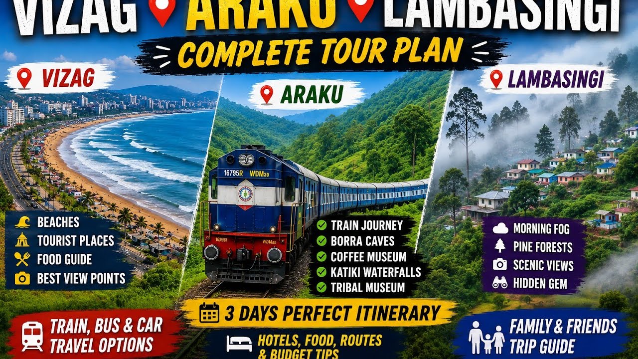 Vizag, Araku & Lambasingi Complete Tour Plan | Hyderabad to Araku Budget Trip | Telugu Travel Guide
