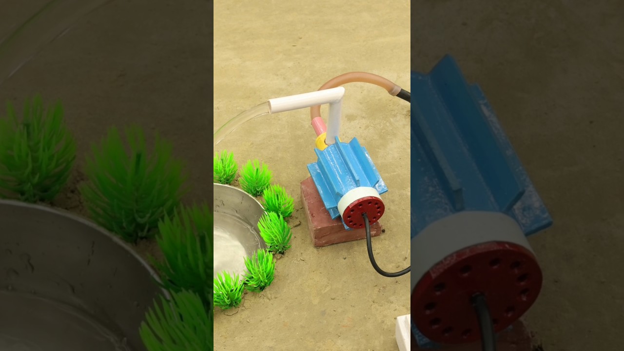 mini hand pump project water with supply motor drink water cow and chick farm 