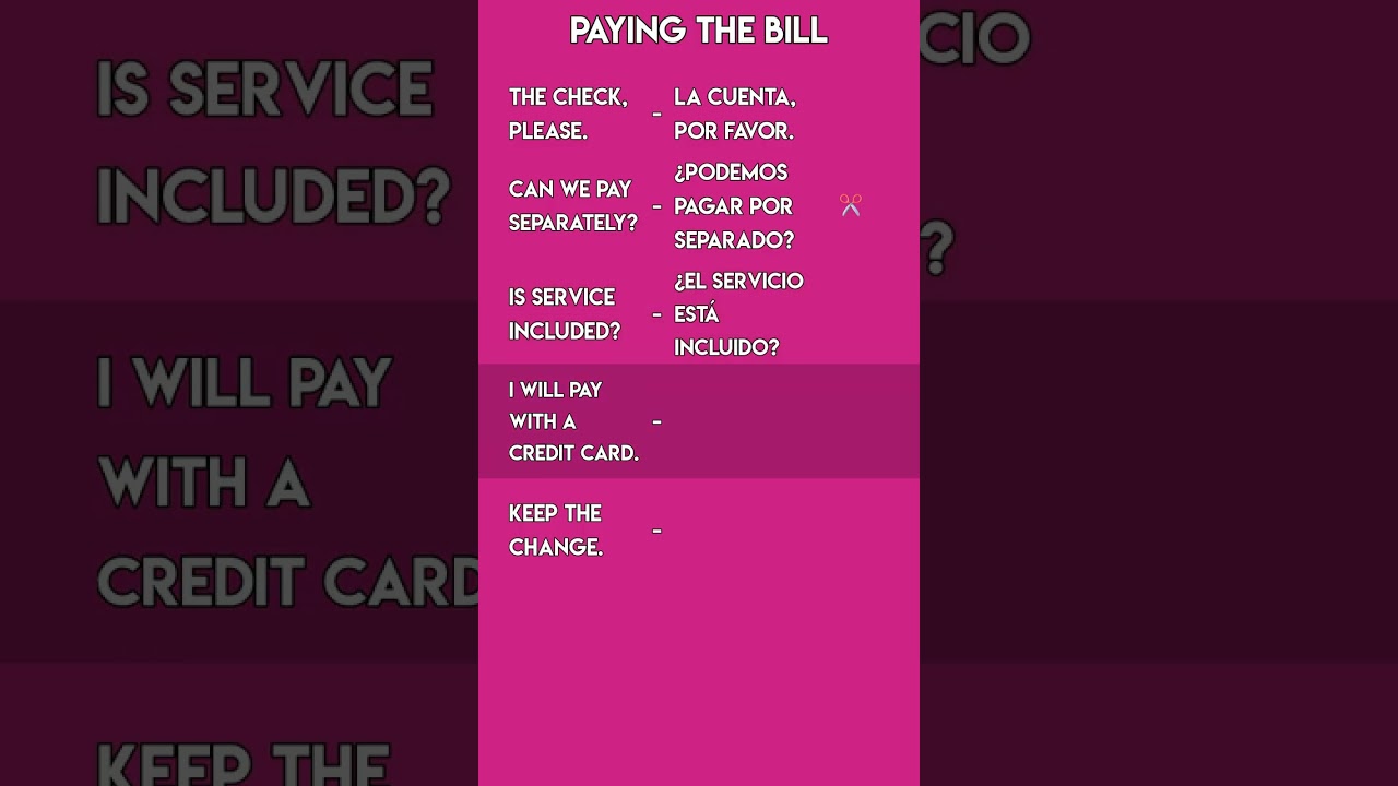How to Pay the Bill at a Restaurant in Spanish 🧾