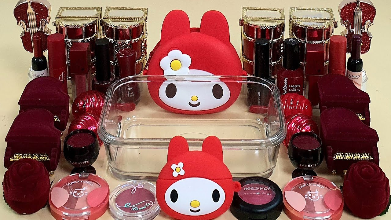 Wine Slime Mixing Random Into Slime! Satisfying Slime Video ASMR