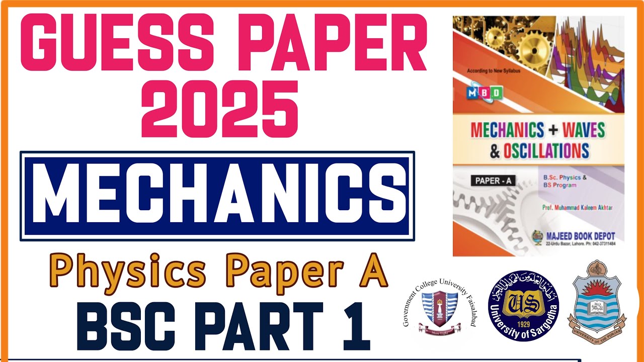 Physics mechanics guess Paper for Supplementary Examination 2025