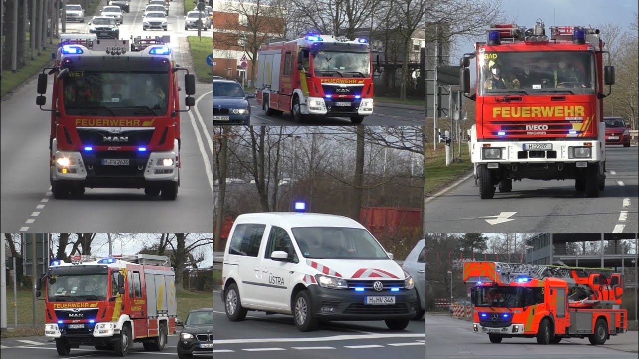 [BF und FF im Dauereinsatz] Einsatzfahrten BF & FF Hannover und DRK sowie der Üstra