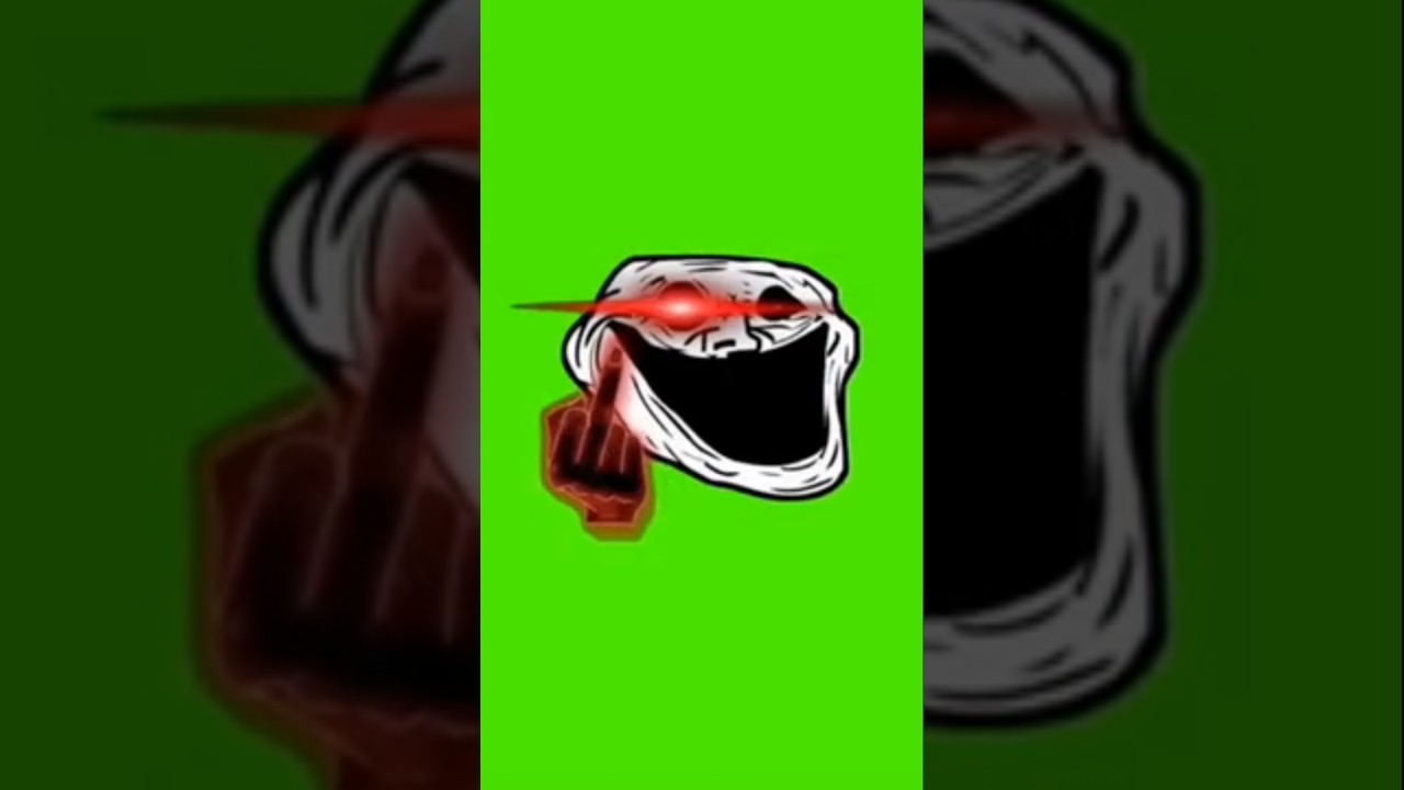 Troll Face Green Screen | Green Screen Troll Face | Green Screen New Troll Face |  Red Troll Face