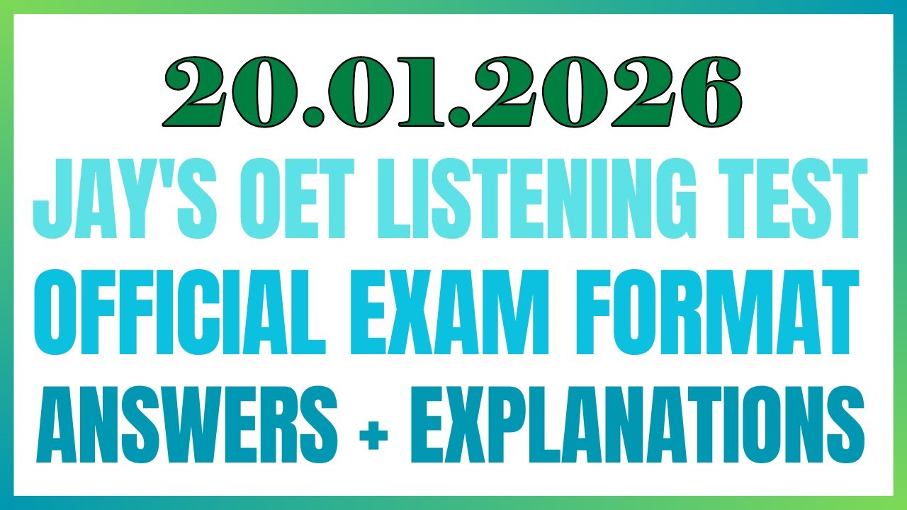 OET LISTENING TEST 20.01.2026 #oet #oetexam #oetnursing #oetlisteningtest