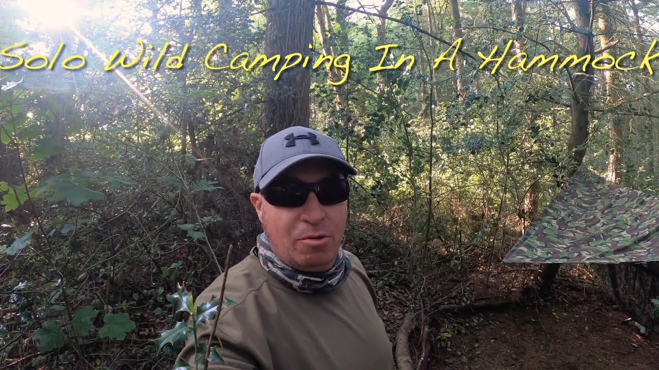 Solo Wild Camping Overnight In A Hammock & Tarp/Basha Shelter.