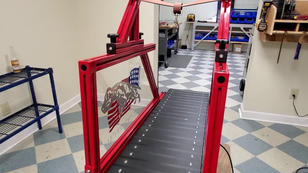 Long lean running machine.