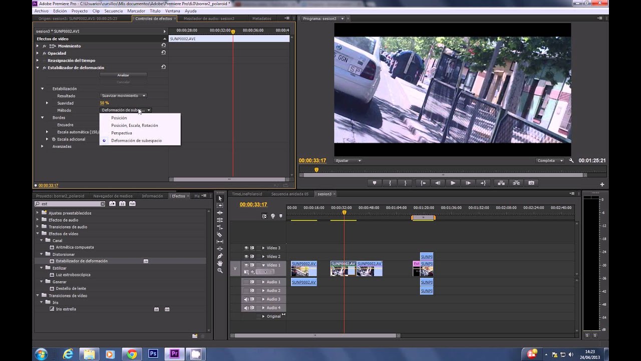 estabilizar con Premiere CS6