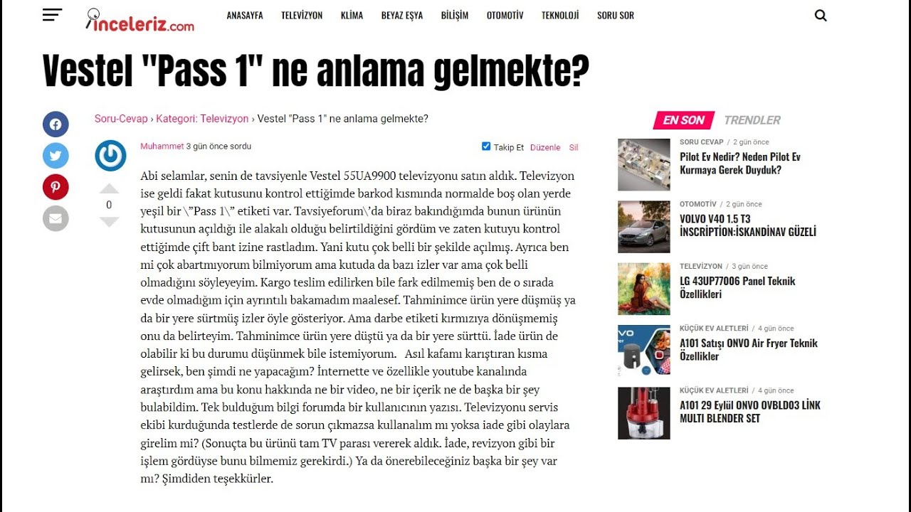 Televizyonlardaki PASS Etiketleri ve Life Time Kontrolü Hakkında