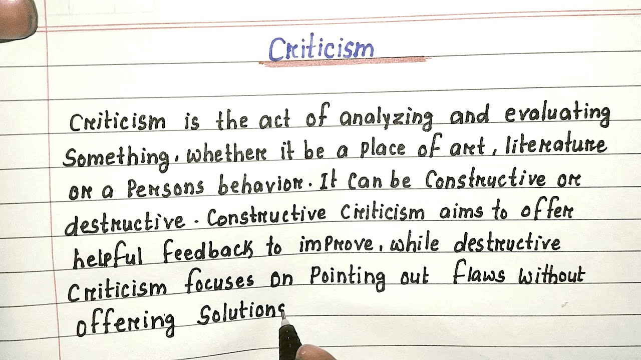 Essay on Criticism | Handwritten English Essay | Criticism Essay