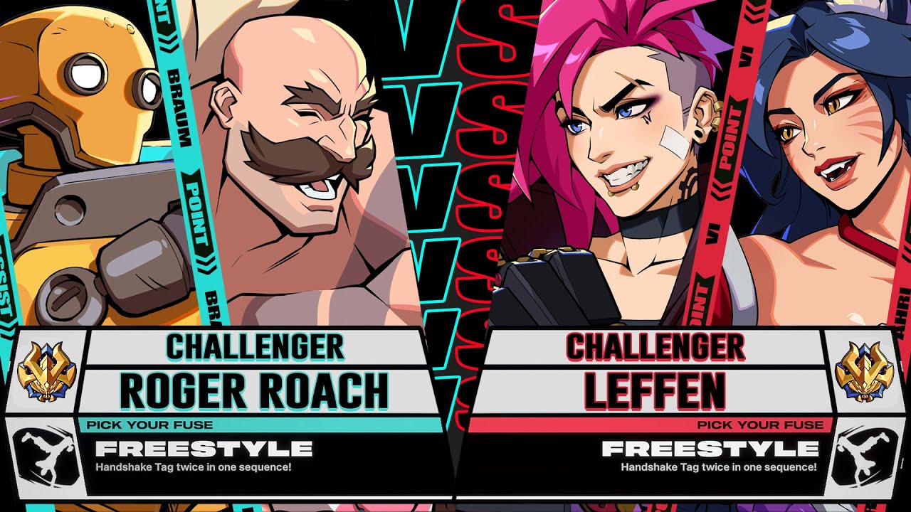 RogerRoach (Braum / Blitzcrank) vs Leffen (VI / Ahri) - 2XKO