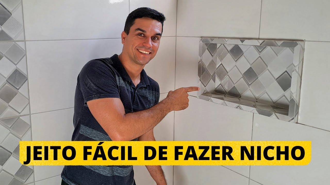 Veja como fazer nicho de banheiro com 12,00 reais usando cer&acirc;mica e cola instant&acirc;nea.