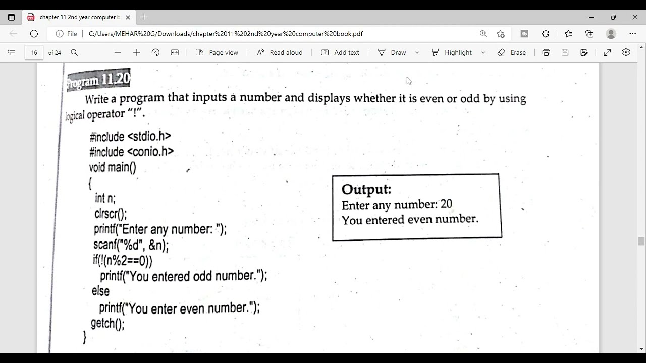 C Program (nested if) |Easiest way to Understand C Programming | Program 11.20 Chapter 11 Lecture 19