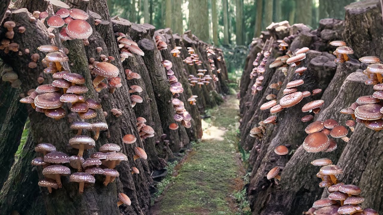 Genius Way They Farm Expensive Shiitake Mushrooms in Japan
