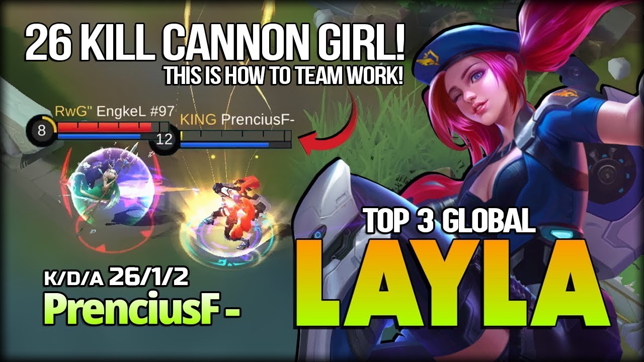 NO MERCY! Cannon Girl Perfect 26 Kill by PrenciusF- Top 3 Global Layla - Mobile Legends