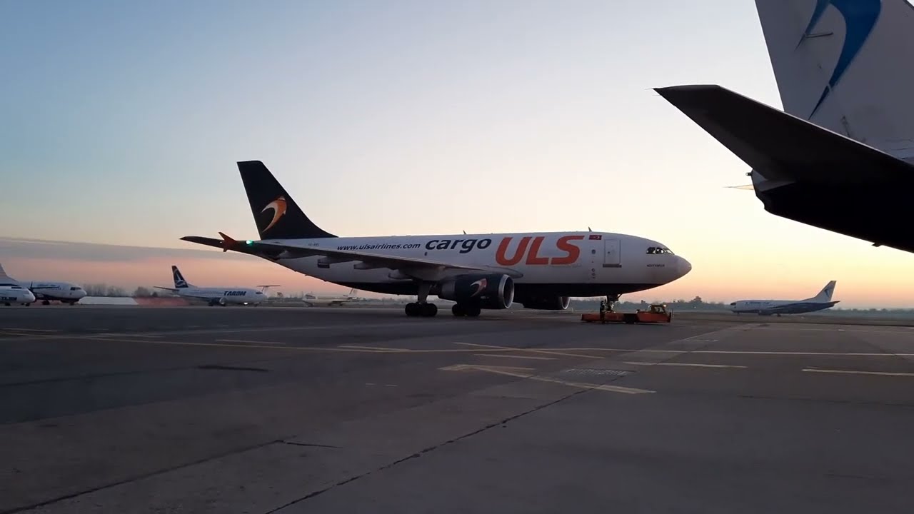 ULS Airlines Cargo,  Airbus A310-304 F push back and start engine.