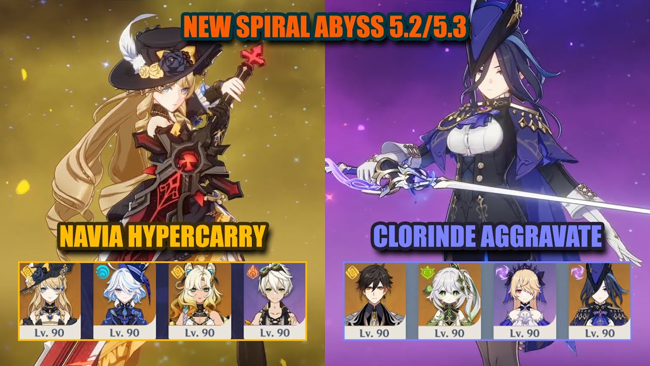 NEW Spiral Abyss 5.2/5.3 | Navia HyperCarry & Clorinde Aggravate | Genshin Impact