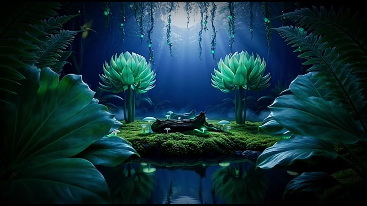 AI Alien Glowing Plants and Water! #AlienJungle #SciFiAmbience