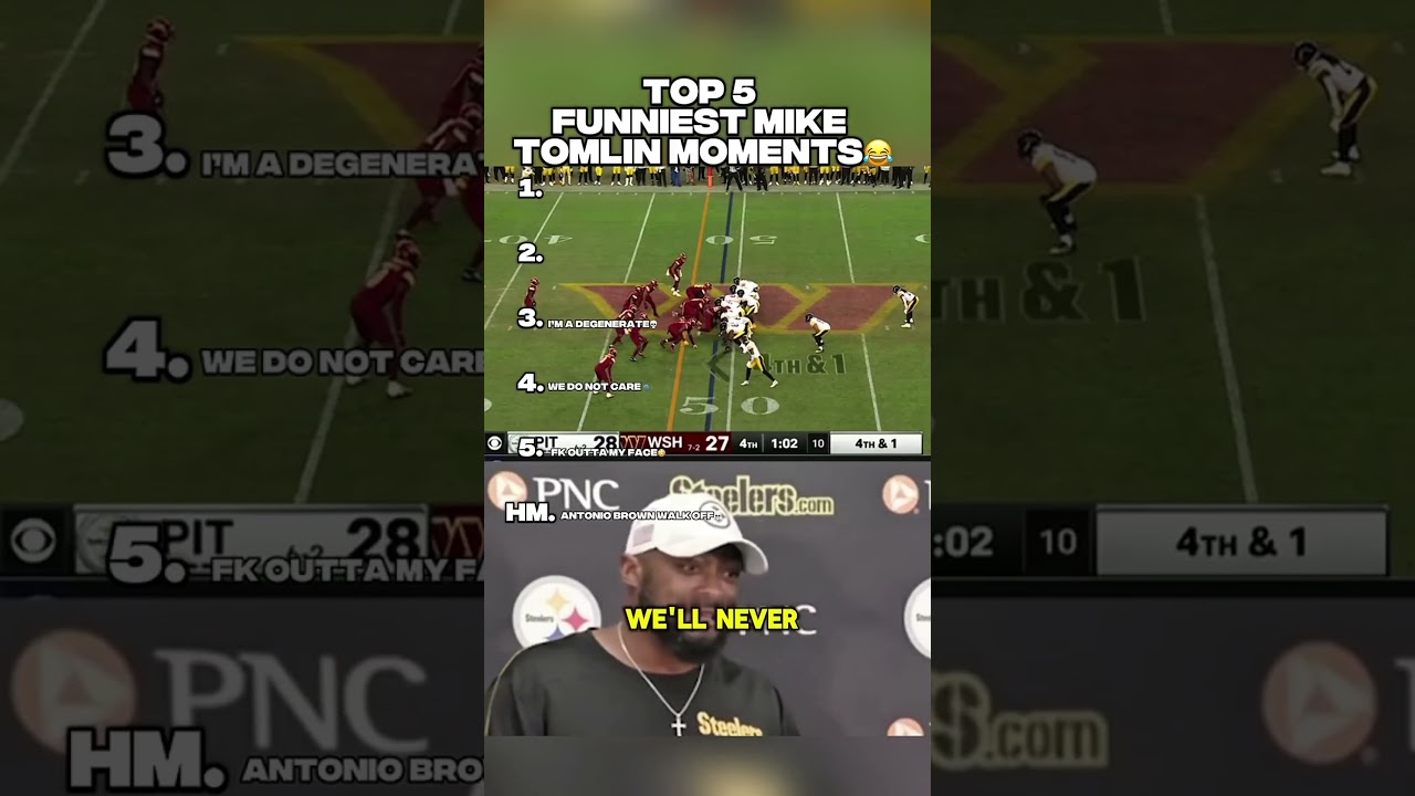 TOP 5 FUNNIEST MIKE TOMLIN MOMENTS😂 #miketomlin #steelers #nfl