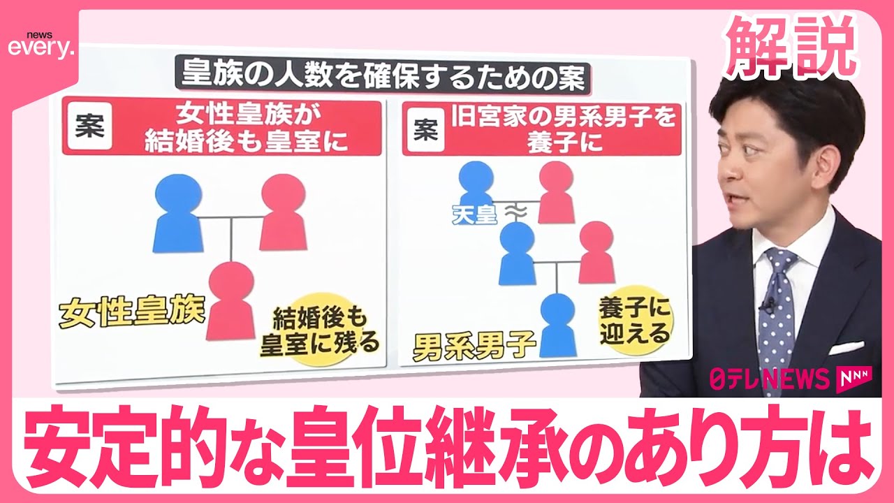 【解説】安定的な皇位継承のあり方は  皇族数の確保へ2つの案の議論始まる