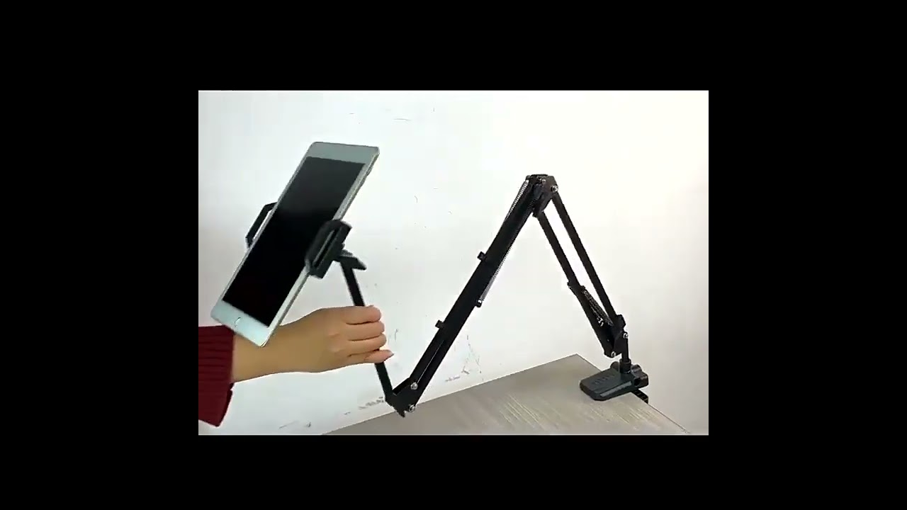 Tablet Stand Holder Adjustable Long Arm &ndash; Bed Desk Mount for 4‑12.9&rdquo;...