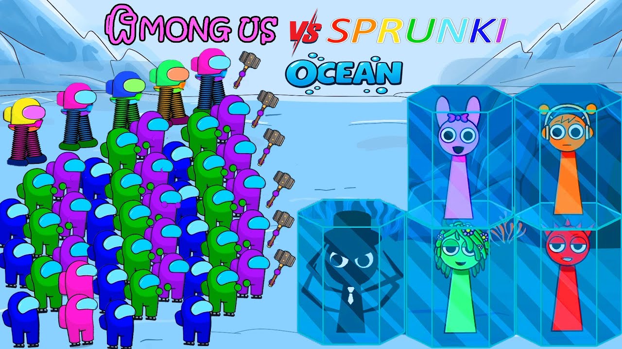 🔥 Among Us vs Sprunki ~ Who Wins the Ocean Battle? ⚔️⚠️