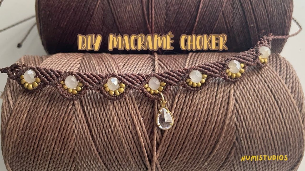 How to Make a Macramé Choker with Faceted Beads and a Charm | DIY Jewelry Tutorial