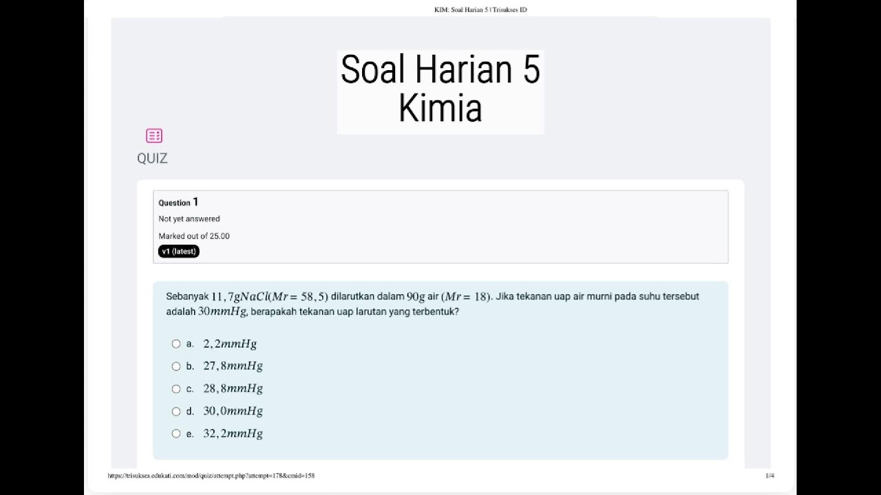 BEDAH SOAL HARIAN TKA KIMIA | Eps. 72