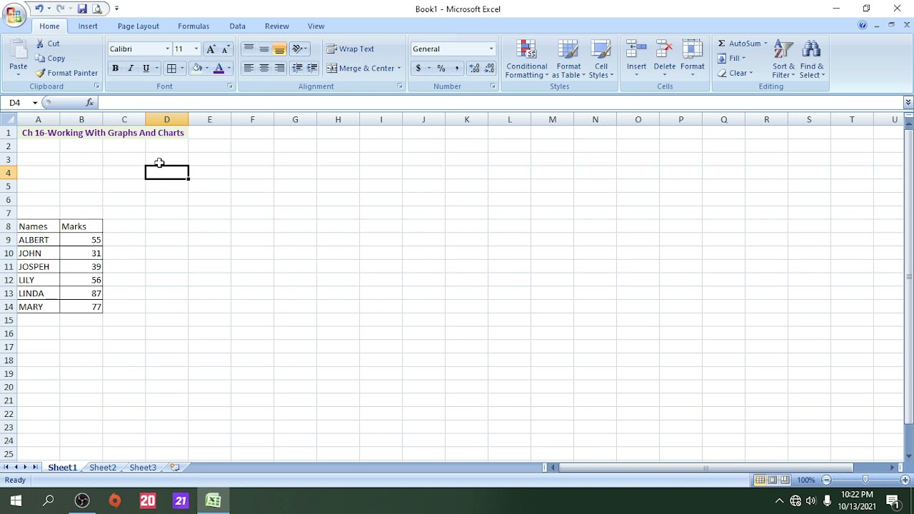 Office Automation Software Chapter-16 (Ms Excel) : Working with Graph and Chart