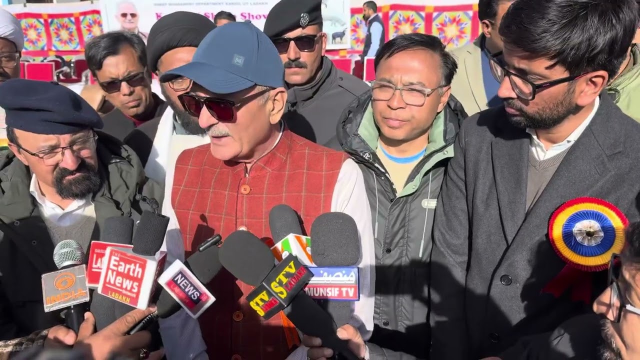 LG, Ladakh, CEC, MP , attends sheep show at Sankoo