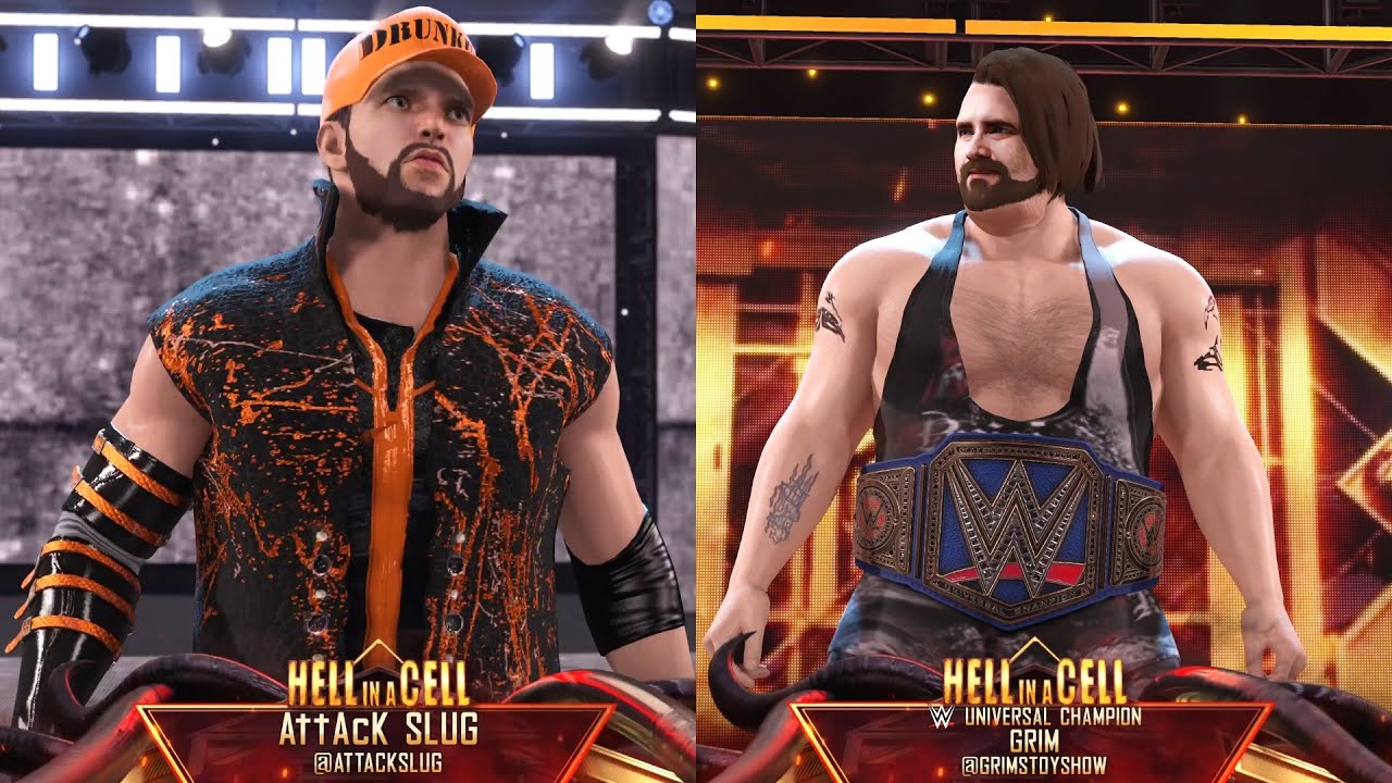 Farewell WWE 2K22: Grim Vs. Attack Slug