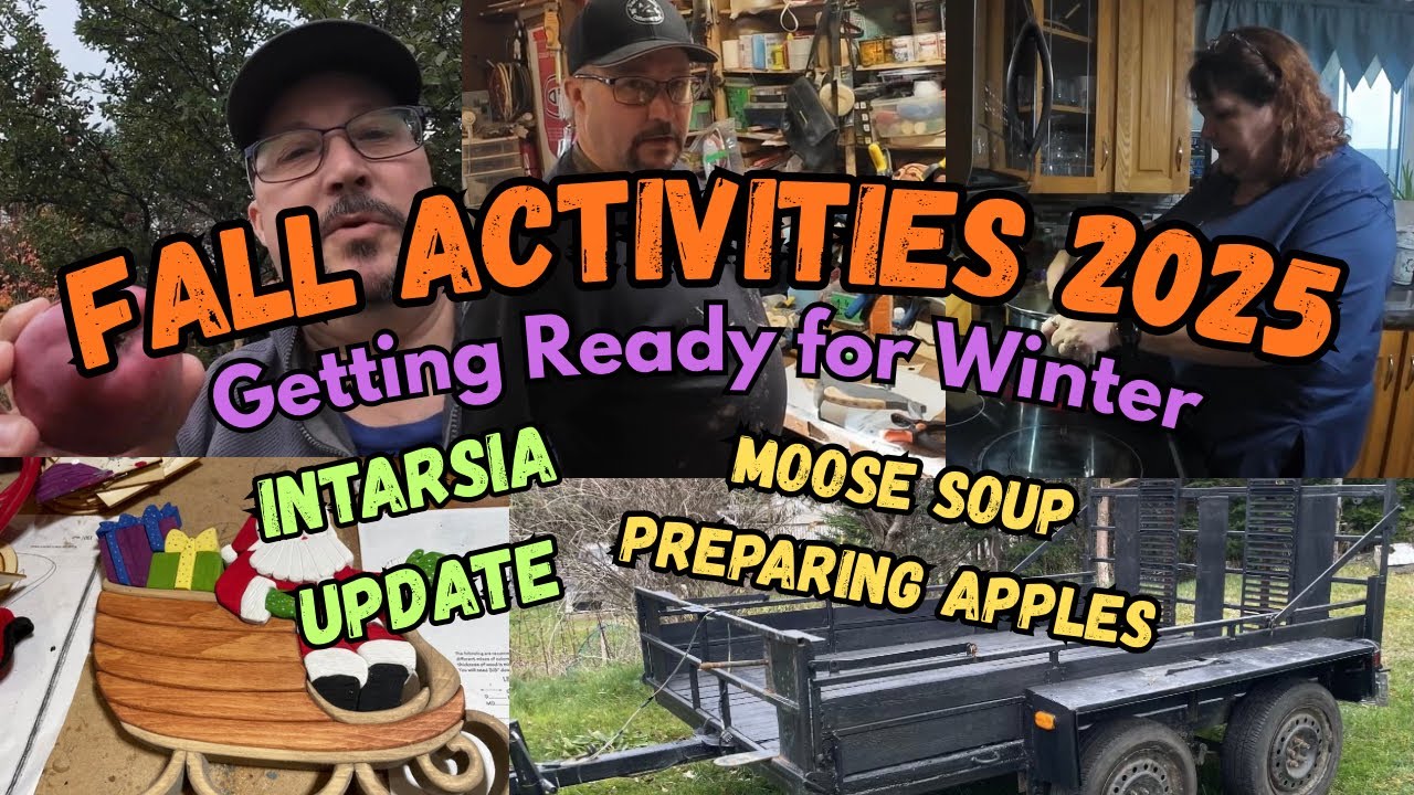 Подготовка к осени в Ньюфаундленде: сбор яблок, работа по дереву в технике интарсии, ремонт шин п...