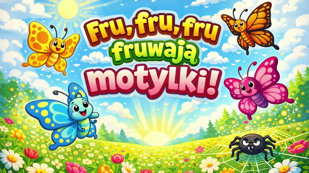 Fru, fru, fru fruwają motylki! 🦋🌸 | Wiosenna piosenka dla dzieci | Taniec na łące