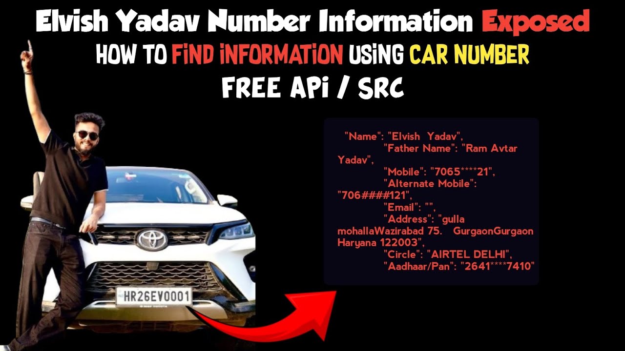 ELVISH INFORMATION ! HOW TO FIND VEHICLE NUMBER TO INFORMATION | NUMBER TO INFO API  