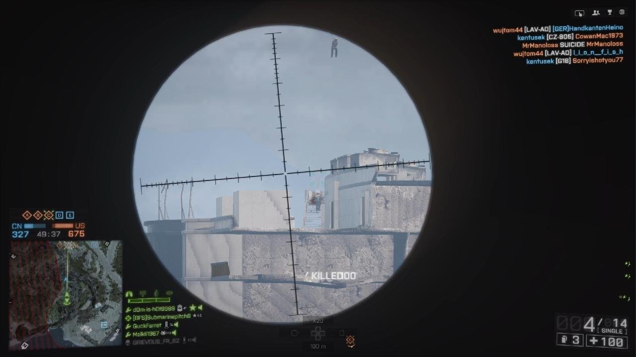 Battlefield 4 Stairs of Death Headshot Snipe