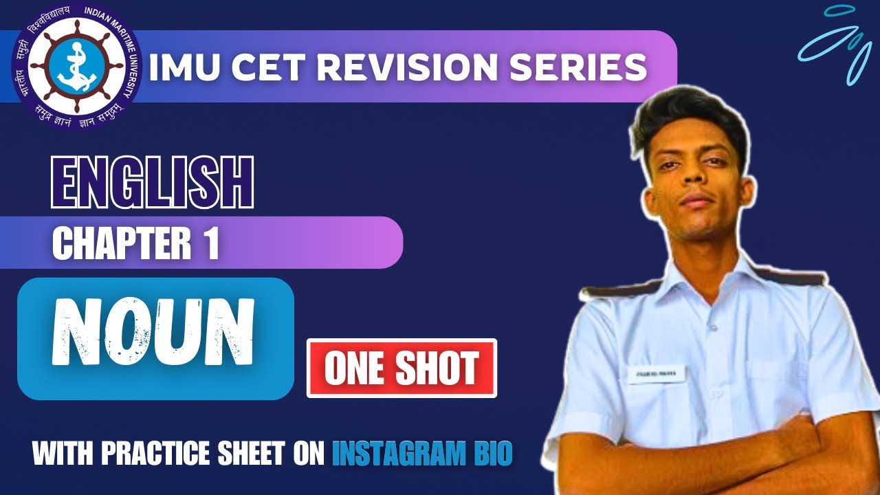 IMU CET ENGLISH CHAPTER 1 NOUN | FREE LECTURE | DPPs | Notes #merchantnavy #imucet #deckcadet