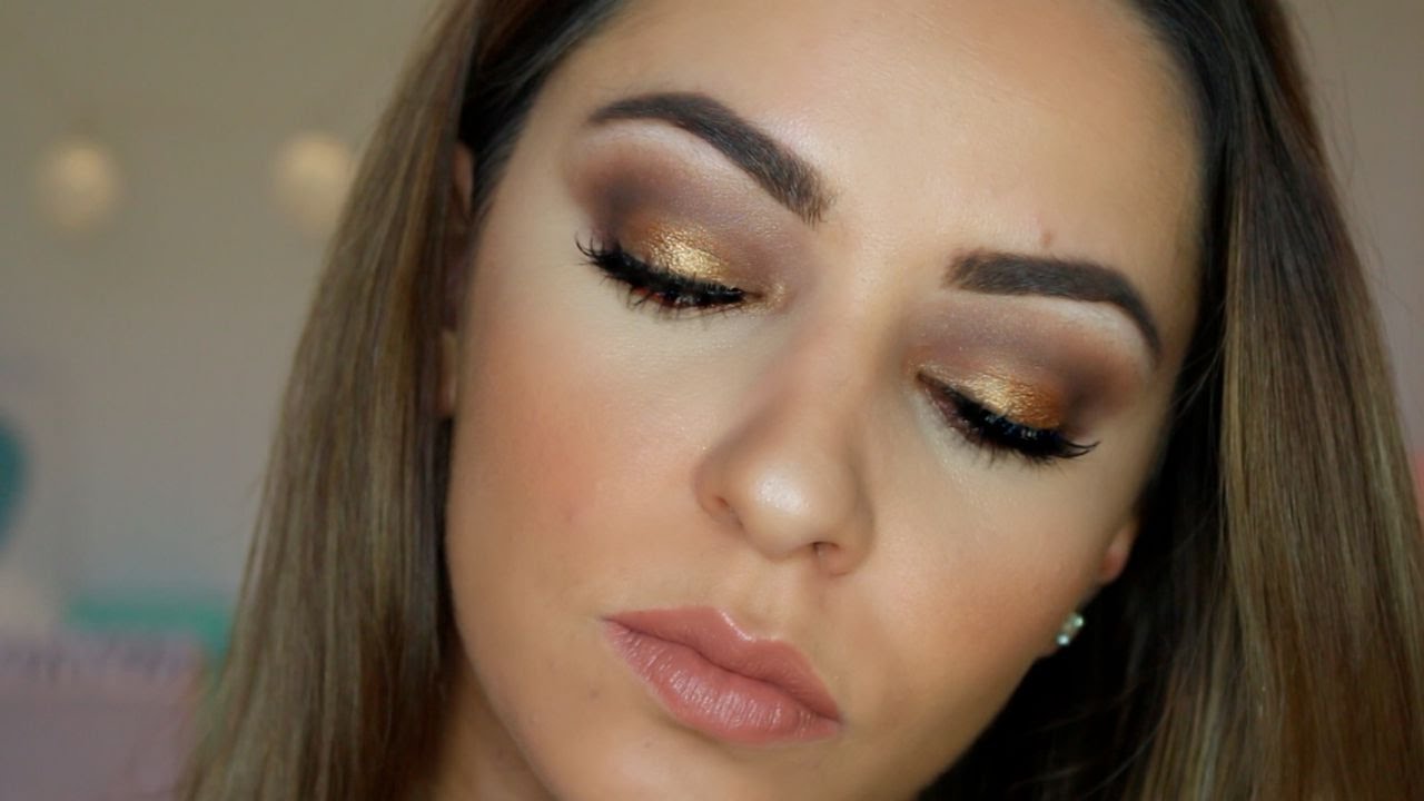 Gold Smokey Eye Makeup Tutorial for Hooded Eyes