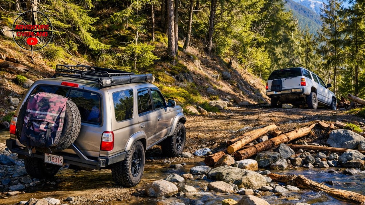 Переехать через оползень к потрясающему месту для кемпинга!