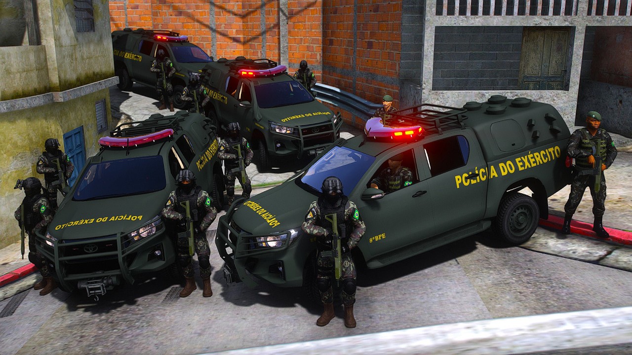 CONFRONTO + TROCA DE T1ROS na FAVELA - POLÍCIA DO EXÉRCITO💀GTA 5 POLICIAL