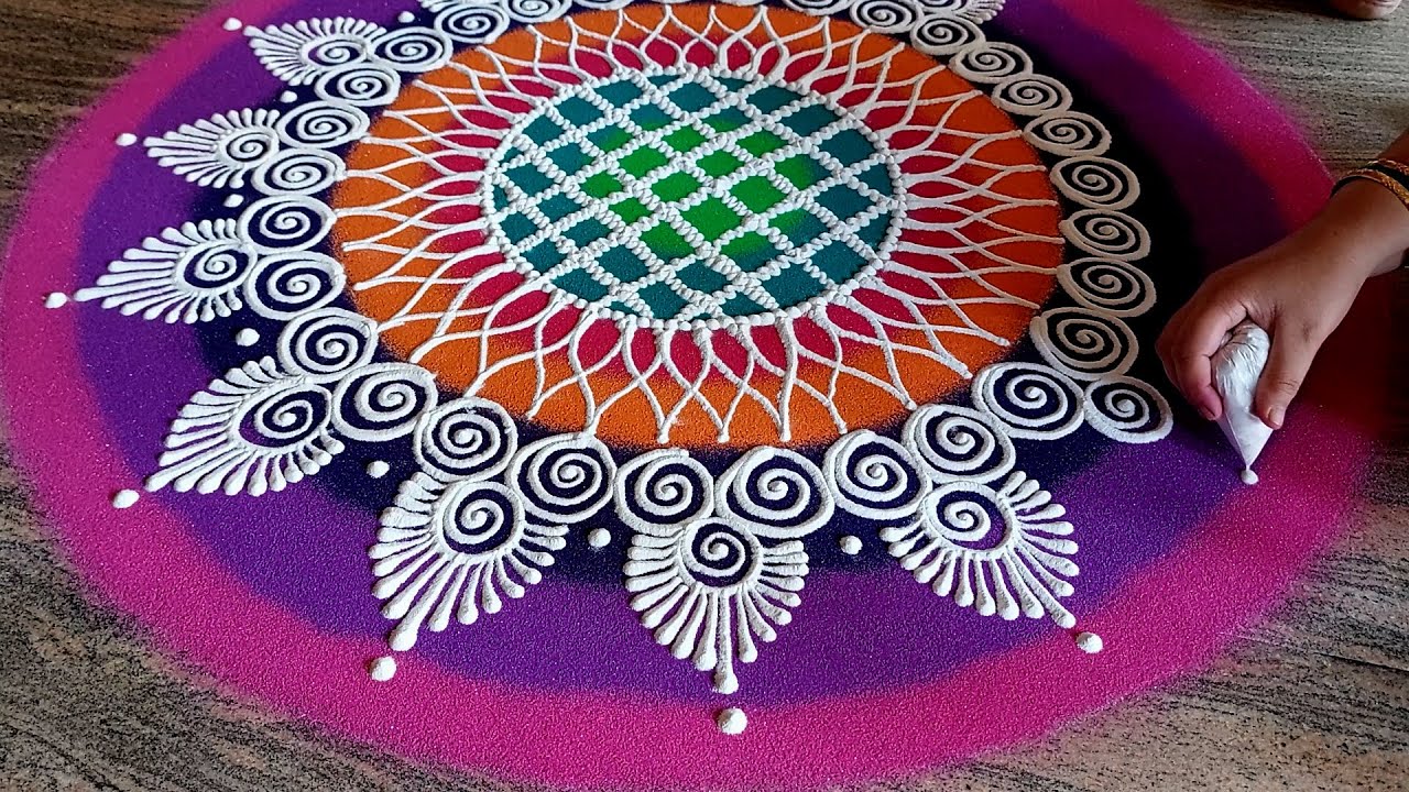 Diwali Special Sanskar Bharti Rangoli Using Plastic Bag | दिवाळी स्पेशल संस्कार भारती रांगोळी