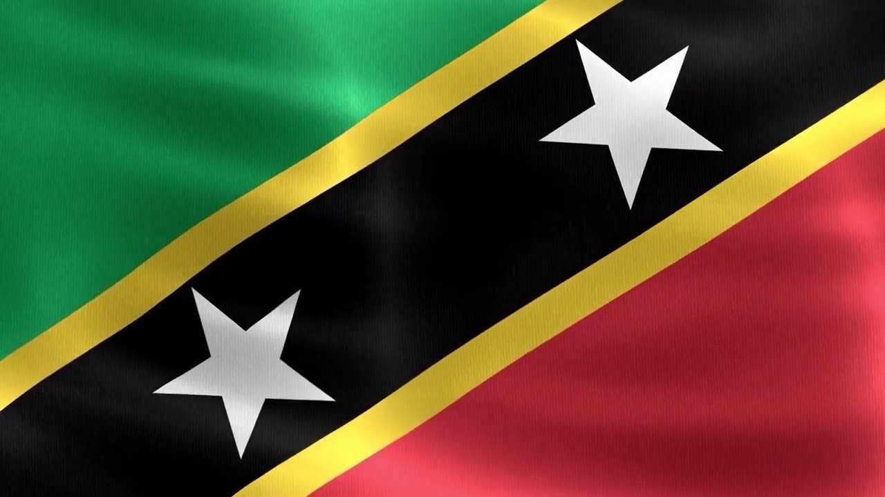 [10 Hours] Saint Kitts & Nevis Flag Waving - Video & Audio - Waving Flags