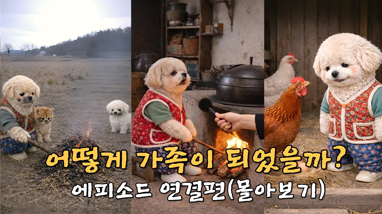 어떻게 가족이 되었을까? 봉구 흰둥이 야옹이의 완성된 가족이 되기까지의 과정들