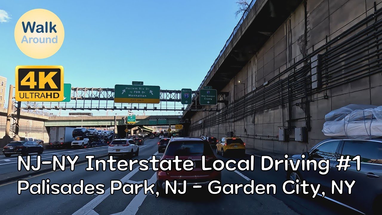 【4K60】 NJ-NY Local Driving: Palisades Park, NJ - Garden City, NY #1