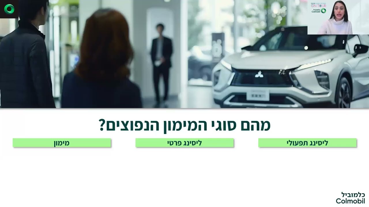 ליסינג ומימון לרכב חדש, הרצאה של שירי לוי אעידן, כלמוביל