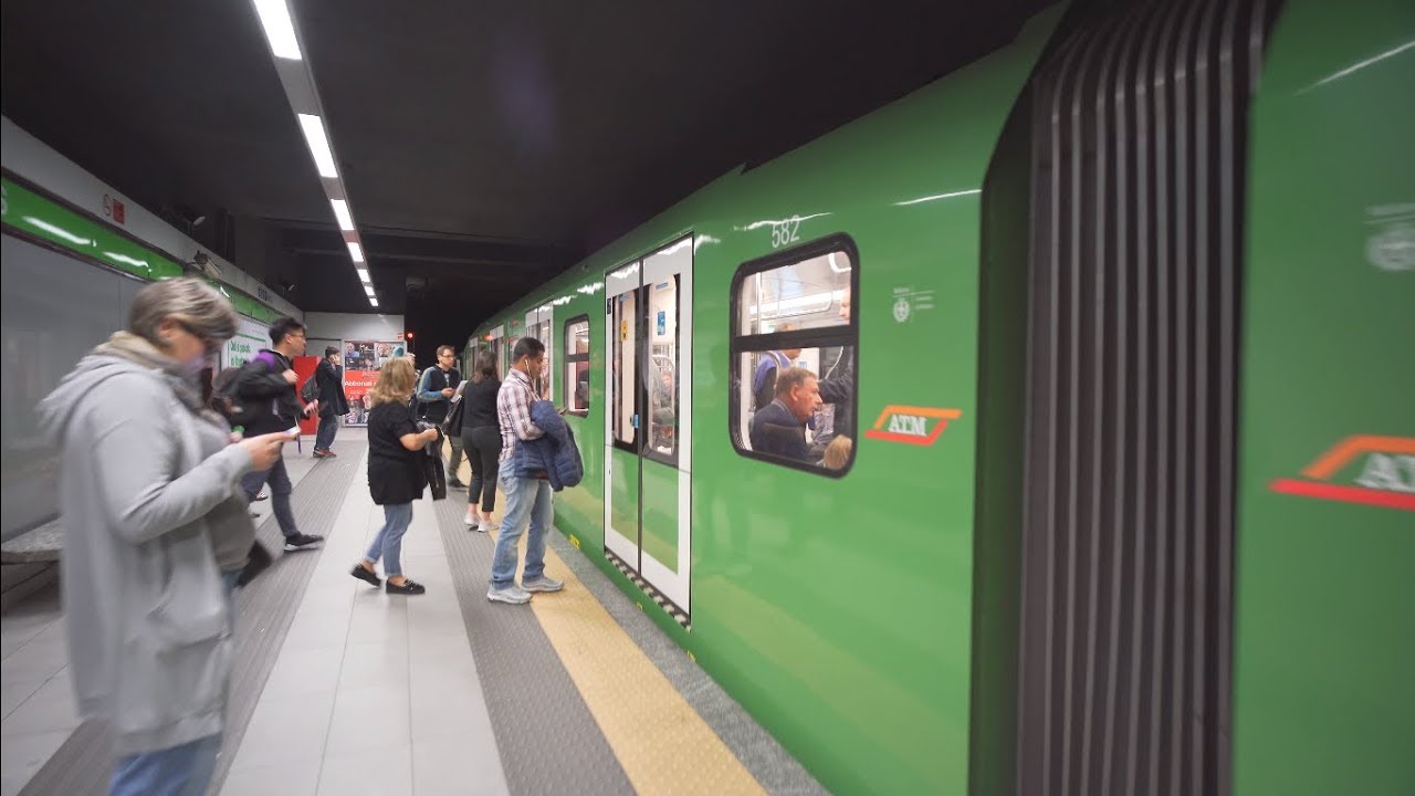 Italy, Milan, metro ride from Centrale FS to Gioia