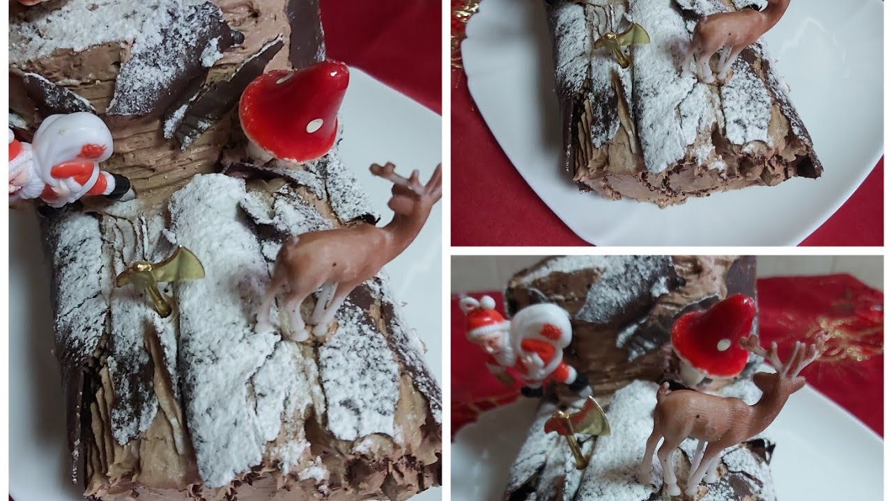 Yummy Buche de noel  😋😋 Yule log😋😋بوش دو نويل and butter cream كريمة الزبدة